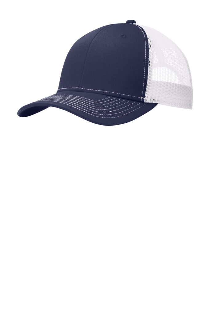 Port Authority navy and white trucker cap